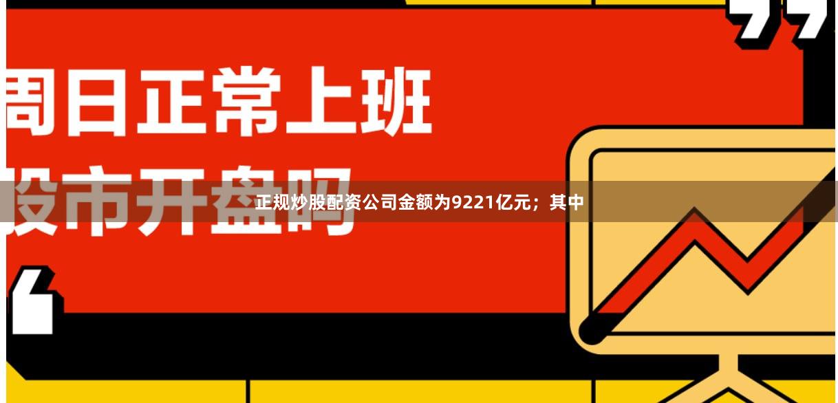 正规炒股配资公司金额为9221亿元；其中
